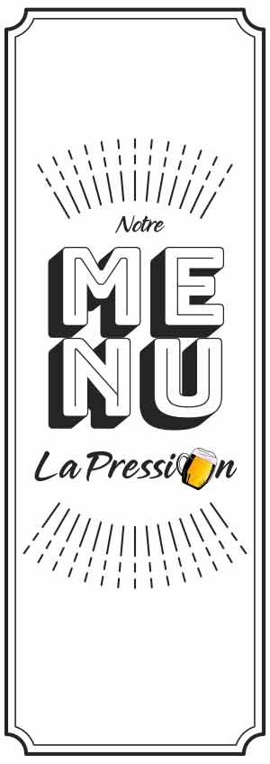 Menu LA PRESSION - Bar à bière - Orléans Fleury les Aubrais